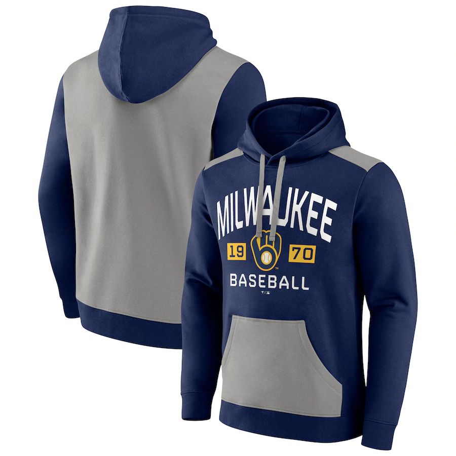Men 2023 MLB Milwaukee Brewers blue Sweatshirt style 2->new york mets->MLB Jersey